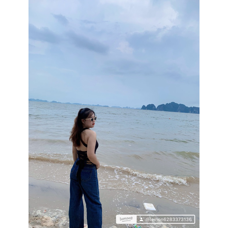 Áo dây đan lưng có sẵn mút ngực thời trang nữ