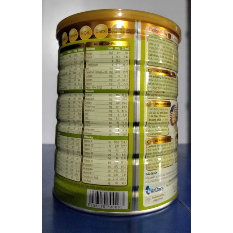 Sữa Bột Colosbaby Bio Gold 0+ 800g - Date 2025