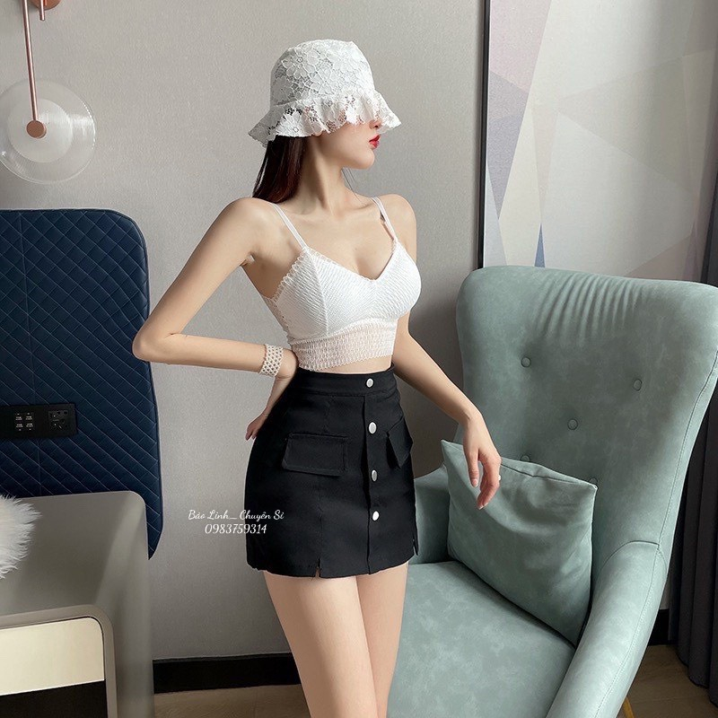 Quần Giả Váy Bigsize Khuy Cúc Dọc Bảo Linh Kèm 2 Túi Giả Mã 612