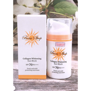 Kem chống nắng collagen beau shop whitening sun block/spf70+/ pa++++ 80ml