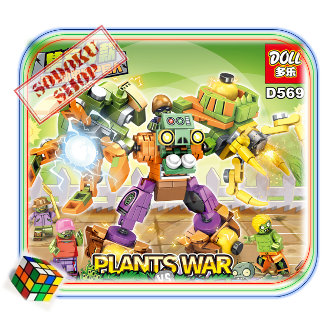 Đồ Chơi Lắp Ráp Robot Đại Chiến Zombie, Đồ Chơi Giáo Dục Mini Kết Hợp 4in1, Phiên Bản D569, Hộp Size 19cm 07063