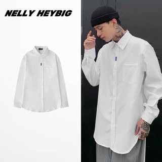 Áo sơ mi trắng [4869] tay dài Nelly Heybig form rộng dành cho nam và nữ 45