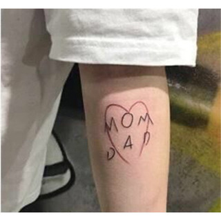 [Đọc kỹ mô tả] Hình dán tạm thời trái tim MOM DAD, chữ size nhỏ < 10x6cm. Tatoo dán không chống nước