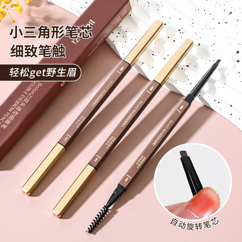 Chì kẻ mày 2 đầu lâu trôi nét mảnh Bolonzi bút kẻ lông mày lên màu tự nhiên không thấm nước