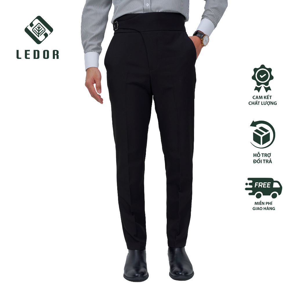 Quần Âu Nam, Quần Tây Sidetab LEDOR cạp cao Premium Season 2 Form Slim-Fit, Năng Động, Thoải Mái