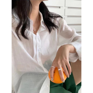 Áo sơ mi its me cổ đức tay bồng dài dáng basic
