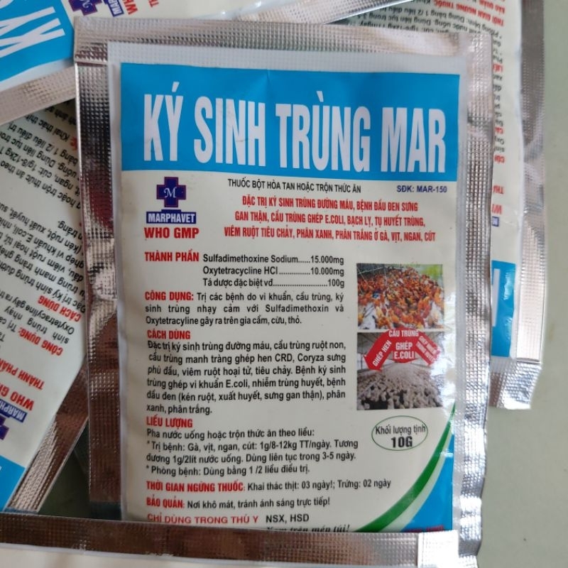 Ký sinh trùng đường máu, đầu đen, cầu trùng cho gà gói 10g