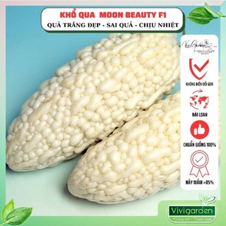 Gói 5 hạt giống khổ qua, mướp đắng trắng Moon Beauty F1 Đài Loan quả to ít đắng giòn ngon dày thịt