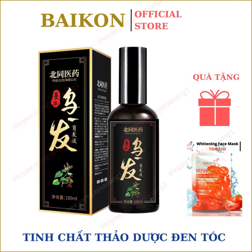 Tinh chất thảo dược Bai Kon - Tinh chất xịt đen tóc, cải thiện tóc bạc, tóc xơ yếu, kích mọc tóc, ngăn ngừa rụng tó100ml