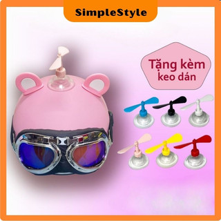 Chong chóng gắn nón bảo hiểm siêu cute giá sỉ , chong chóng tre đế hít trang trí loại tốt kèm keo dán