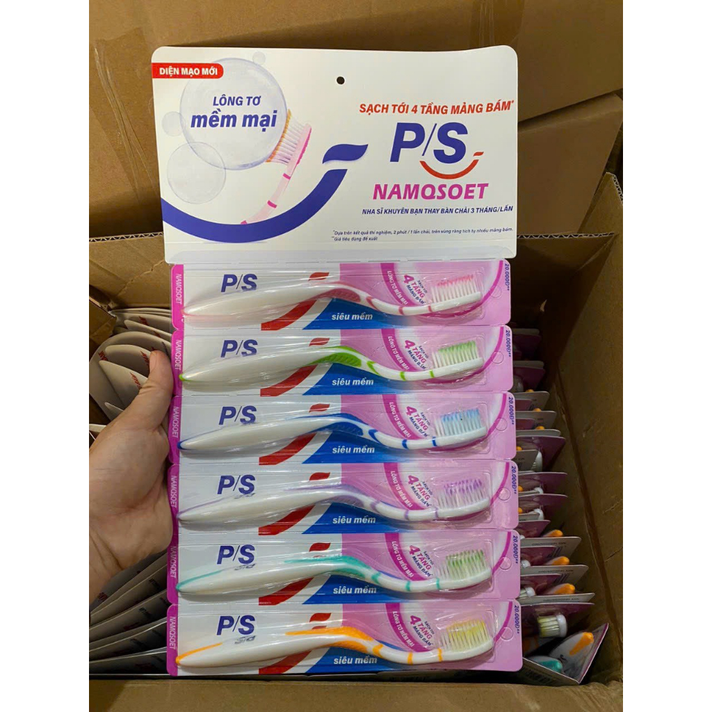 Combo 2 vỉ bàn chải PS Lông Tơ mềm mịn - 12 cái