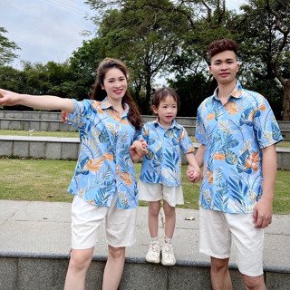 [16 MÀU] Áo sơ mi Đồng Phục Nhóm, Áo Sơ Mi Đi Biển, Sơ Mi Đôi, Áo Hoa Lá