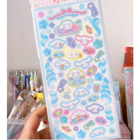 Zanmo tờ nhãn dán sticker BIGSIZE hoạt hình sanrio nhân vật kuromi melody cinnamoroll