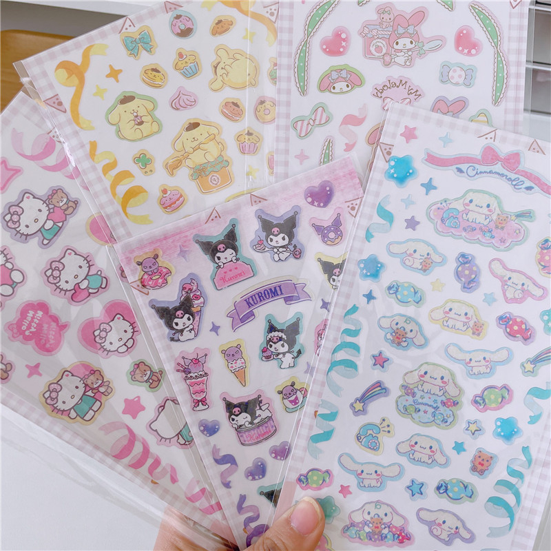 Zanmo tờ nhãn dán sticker BIGSIZE hoạt hình sanrio nhân vật kuromi melody cinnamoroll