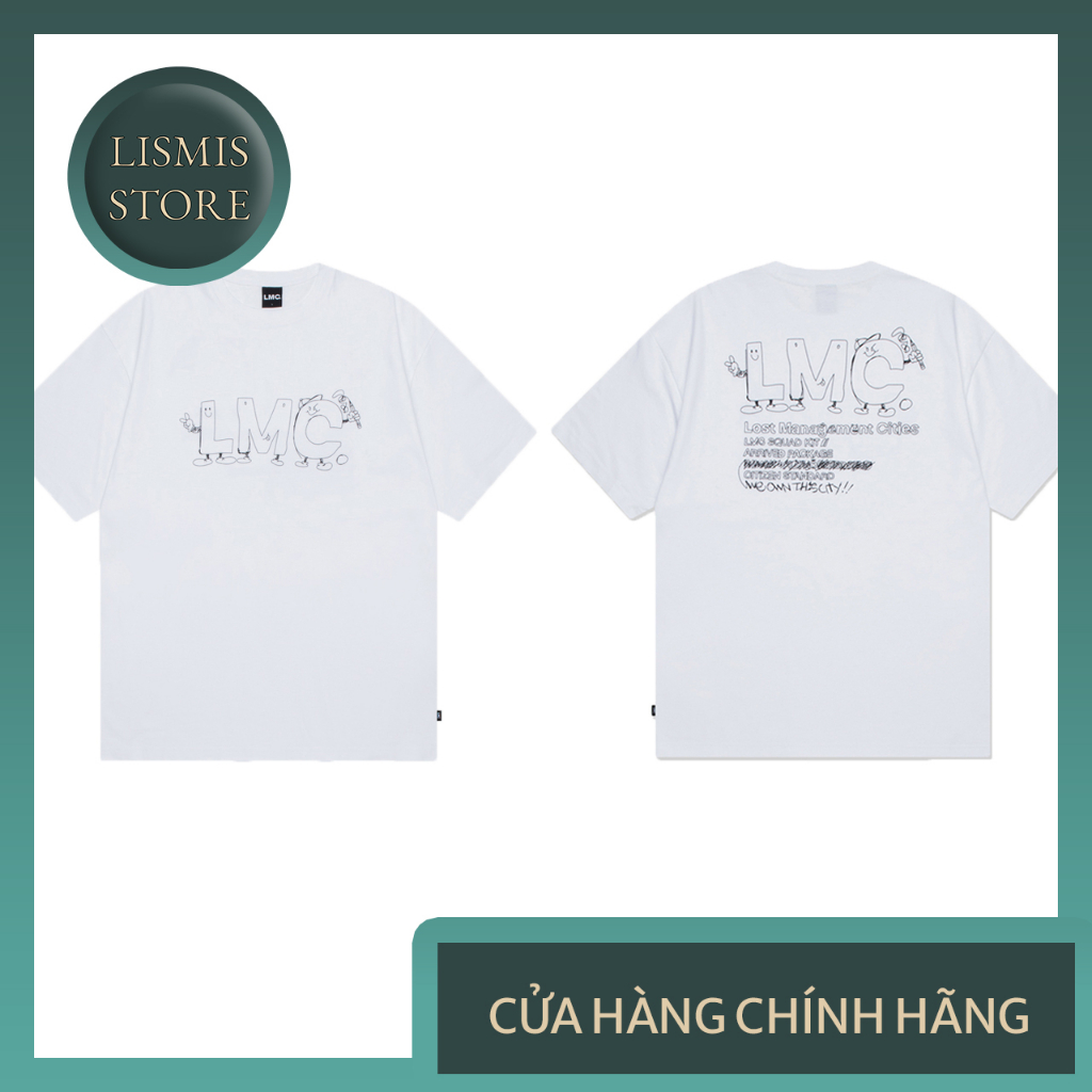 Áo phông tay ngắn LMC tay ngắn unisex chính hãng. Áo thun trắng trẻ trung, thoáng mát và thoải mái