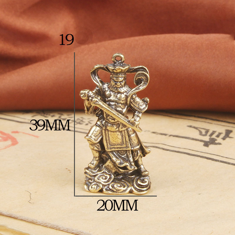 Móc khóa bằng đồng - Hình tứ đại thiên vương - Kích thước 39 x 29 mm - May mắn bền đẹp.