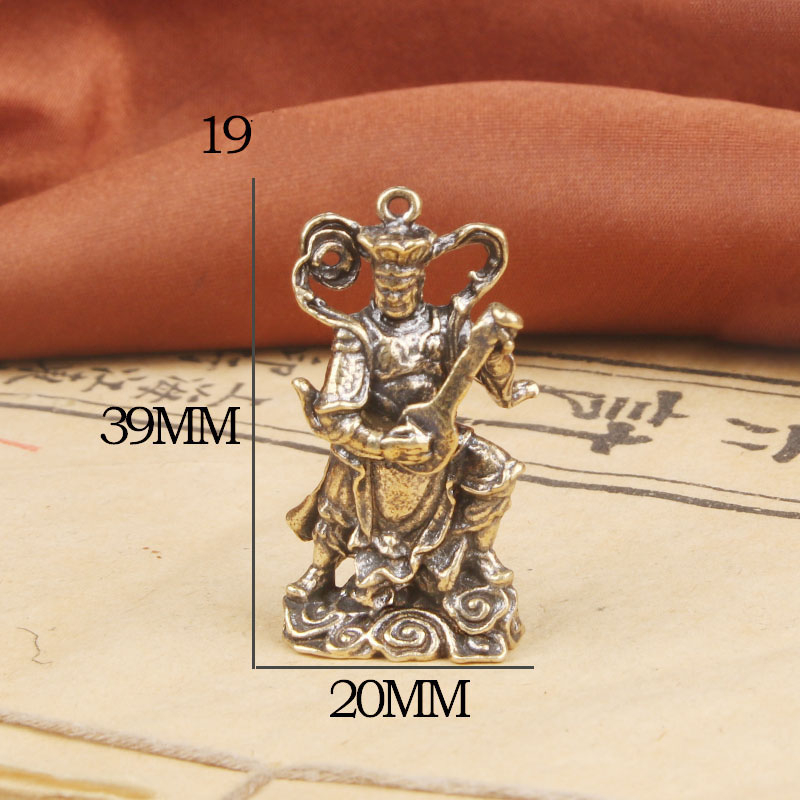 Móc khóa bằng đồng - Hình tứ đại thiên vương - Kích thước 39 x 29 mm - May mắn bền đẹp.