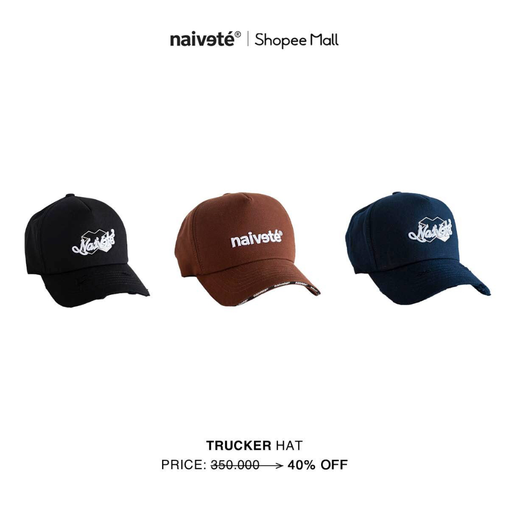 Mũ lưỡi trai, nón kết nam nữ Trucker Hat NAIVETE unisex nhiều màu