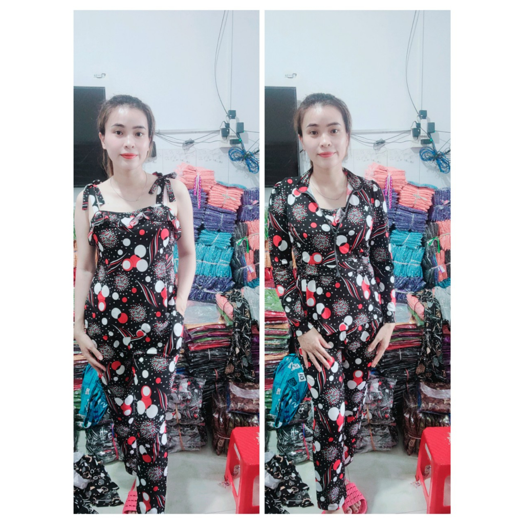 (45kg_60kg) Đồ bộ quần dài áo dây nơ siêu xinh