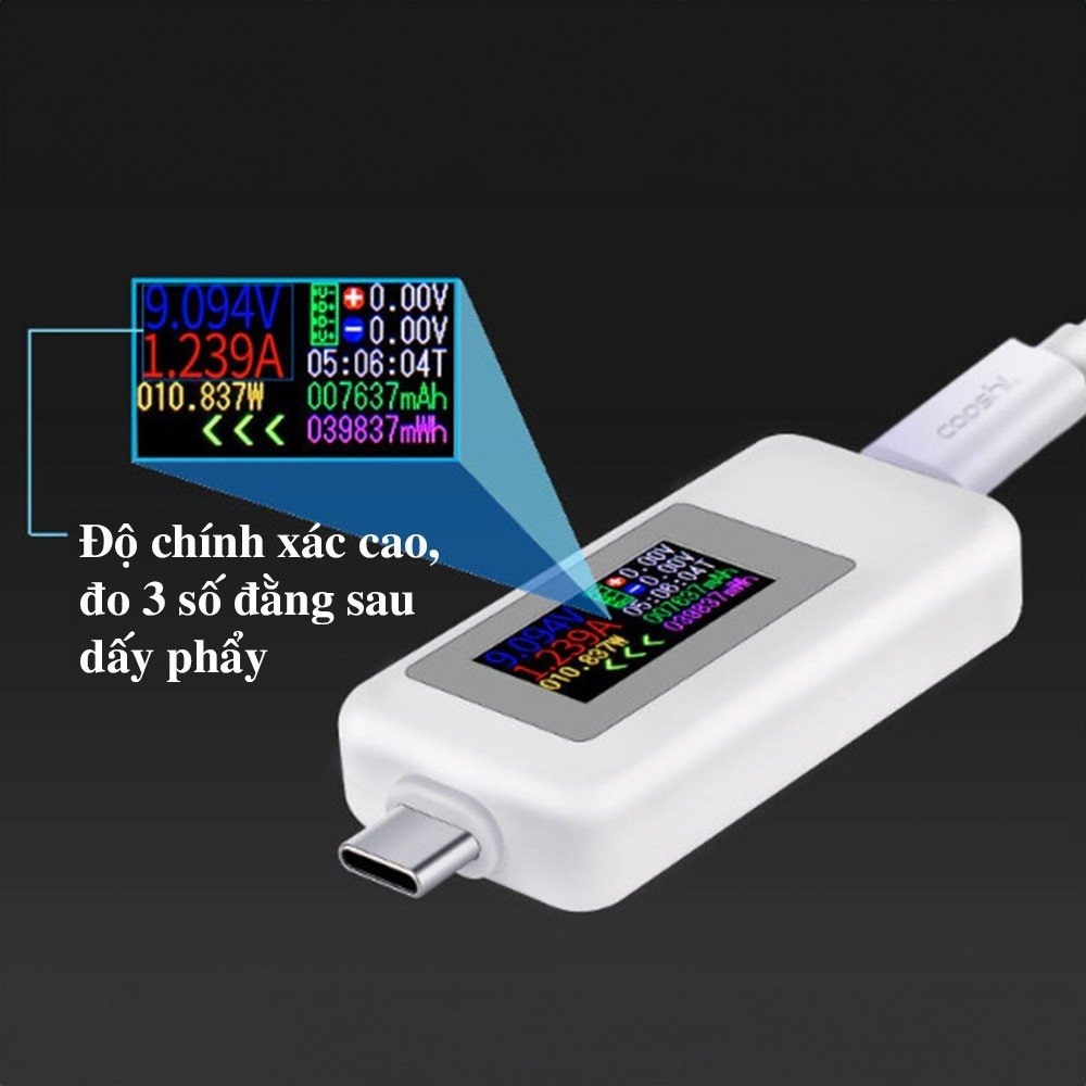 USB test / kiểm tra đo dòng điện, điện áp type C to type C USB to USB  PD QC 4.0 QC 3.0  KEWEISI KWS-1802C