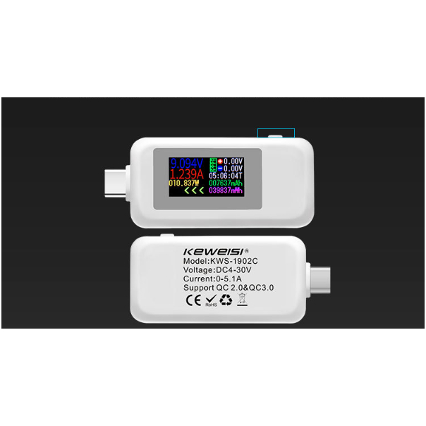 USB test / kiểm tra đo dòng điện, điện áp type C to type C USB to USB  PD QC 4.0 QC 3.0  KEWEISI KWS-1802C