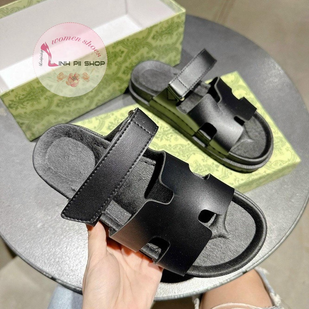 Dép chữ H đế bánh mì 3p bọc da siêu xinh