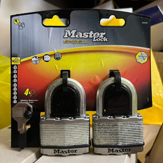 Bộ 2 ổ khóa master lock m15 tlf thân thép lá rộng 64mm dùng chung 4 chìa - msoft