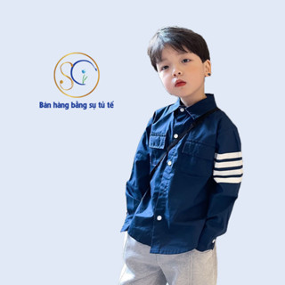 Áo sơ mi tay dài cotton cho bé trai cá tính phong cách Hàn Quốc,cho bé từ 28kg đến 35kg