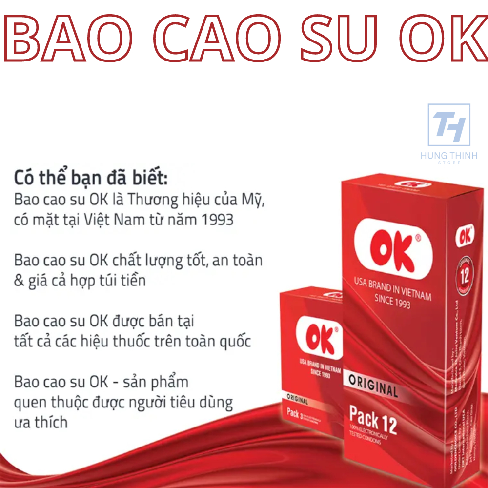 Bao Cao Su OK Original không mùi chính hãng Hộp 12 bcs