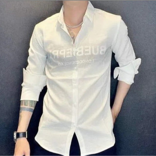 Áo sơ mi nam trắng tay dài in họa tiết chất lụa mềm mịn chuẩn form mẫu mới giá rẻ cao cấp