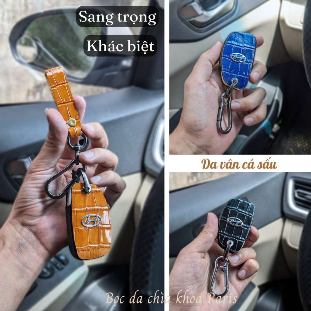 Bọc chìa khoá Hyundai Creta,Hyundai Stargazer sang trọng, bao da ốp chìa khoá ô tô Creta, Stargazer