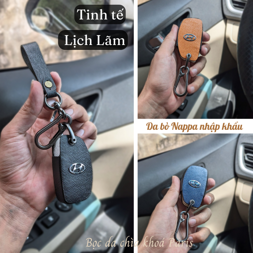 Bọc chìa khoá Hyundai Creta,Hyundai Stargazer sang trọng, bao da ốp chìa khoá ô tô Creta, Stargazer