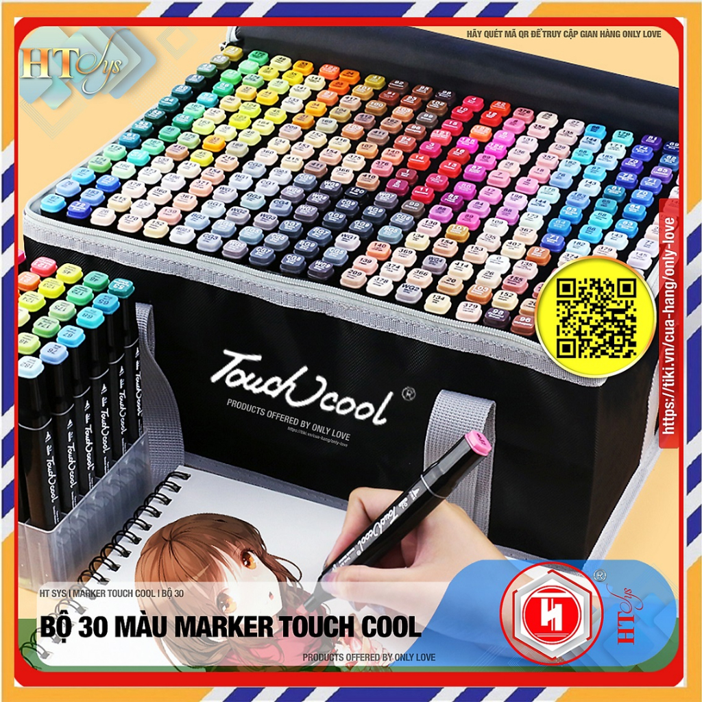 Bút màu Marker Hàng chính hãng Touchcool Bộ 40 màu Freeship Bút màu nước vẽ Anime, Truyện Tranh Manga, Phong Cảnh