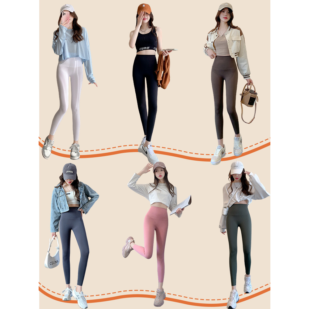 Quần legging dài nữ Quần tập gym yoga aerobic zumba thể thao legging nữ Cạp cao Dáng dài Hack dáng Co giãn