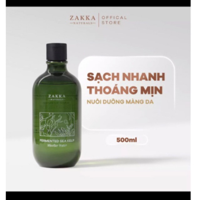 Nước Tẩy Trang Zakka Tảo Biển Làm Sạch Sâu Fermented Sea Kelp Micellar Water 500ml