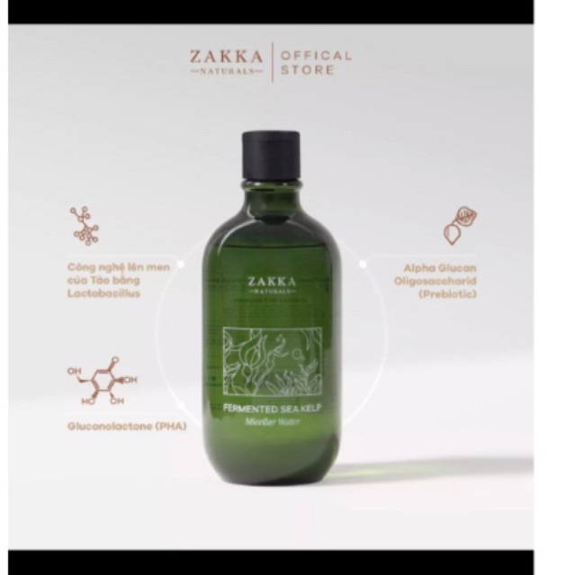 Nước Tẩy Trang Zakka Tảo Biển Làm Sạch Sâu Fermented Sea Kelp Micellar Water 500ml
