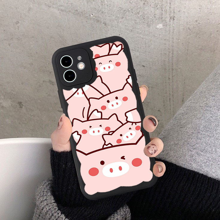 Ốp lưng iphone Black gấu lợn lượn sóng 6s/6splus/7/7plus/8/8plus/x/xs/11/12/13/14/pro/max/promax/plus