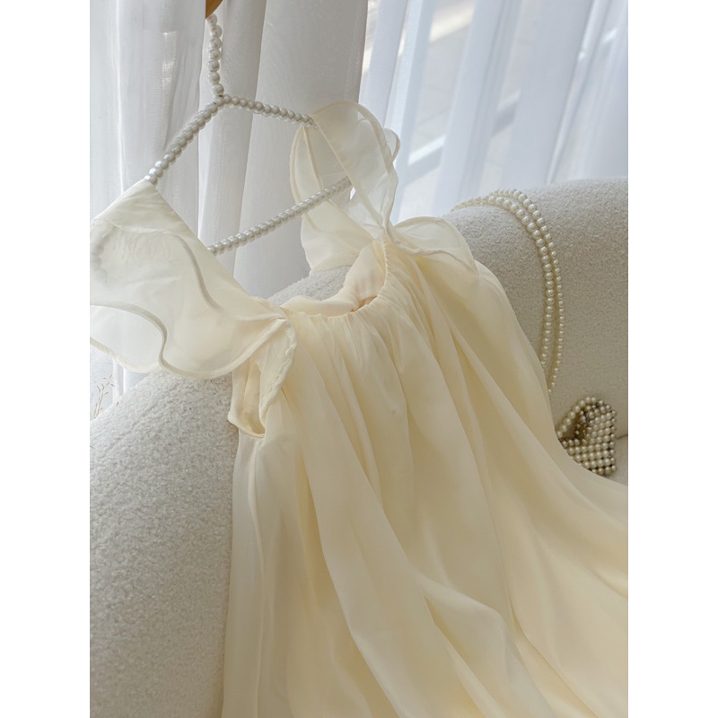 Set voan tơ thiết kế áo babydoll tay tiên