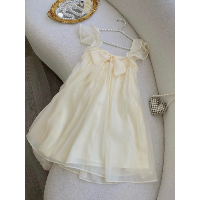 Set voan tơ thiết kế áo babydoll tay tiên