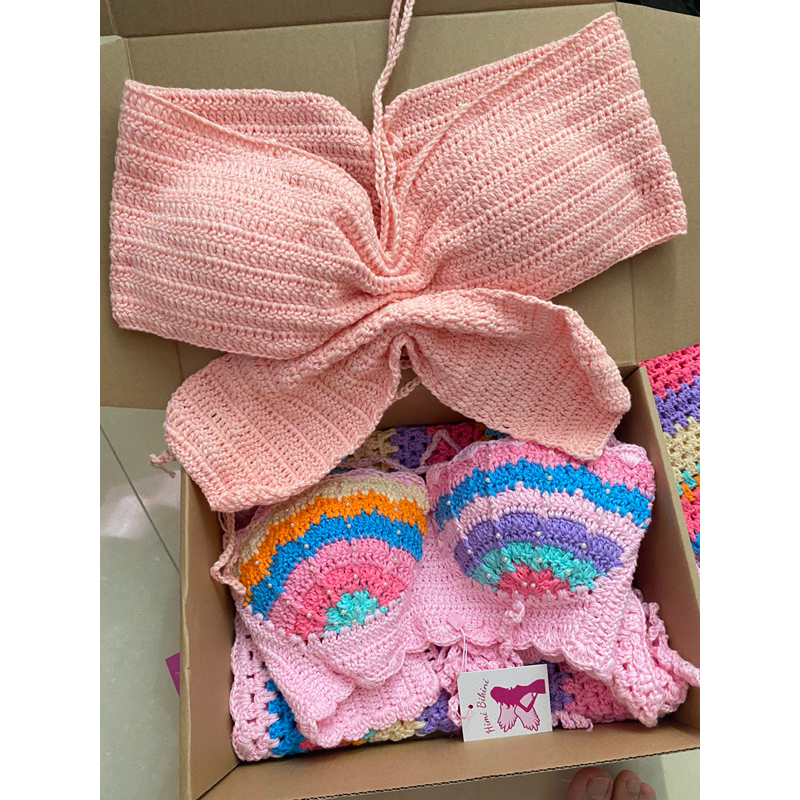 ÁO LEN MÓC NƠ SIÊU ĐẸP - bikini len có sẵn