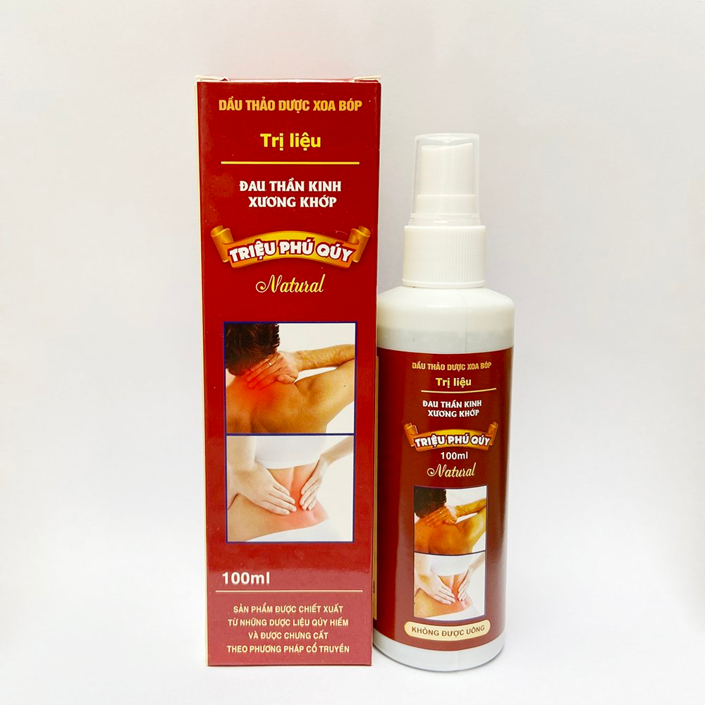 Dầu thảo dược xoa bóp Triệu Phú Quý giảm đau thần kinh đau xương khớp vai gáy phong tê thấp - Chai 100ml