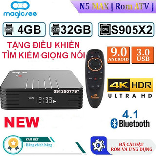 Android Tivi Box Magicsee N5 MAX - Ram 4GB - Rom 32GB  - Chip S905X2  tặng điều khiển voice  search