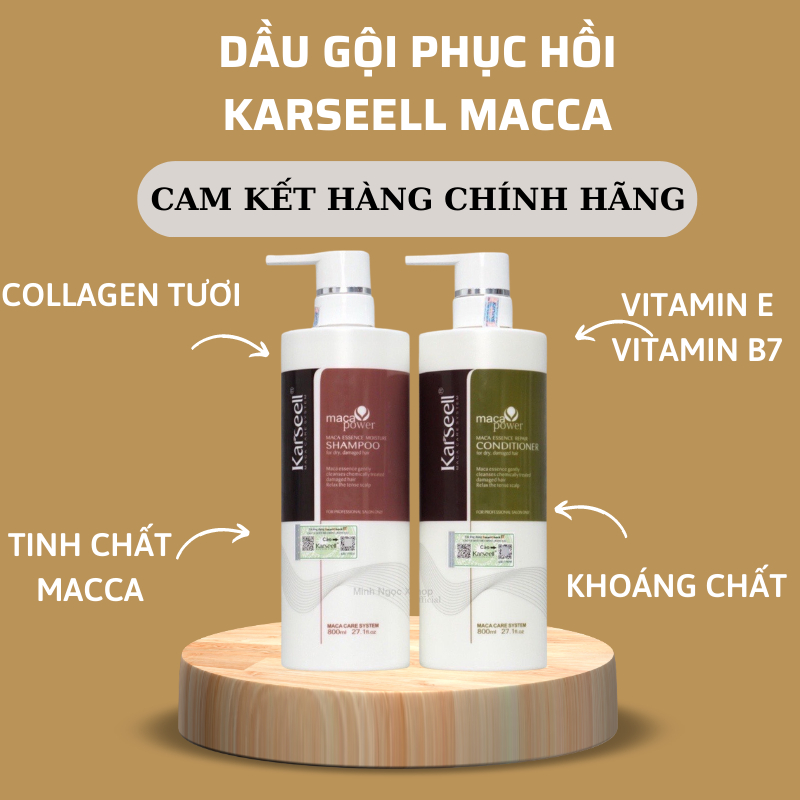 Dầu Gội Xả Collagen KARSEELL 800ML * 2 Ngăn Dầu Ngăn Gầu Ngăn Rụng Hiệu Quả Phục Hồi Tái Sinh Mầm Tóc Siêu Mượt