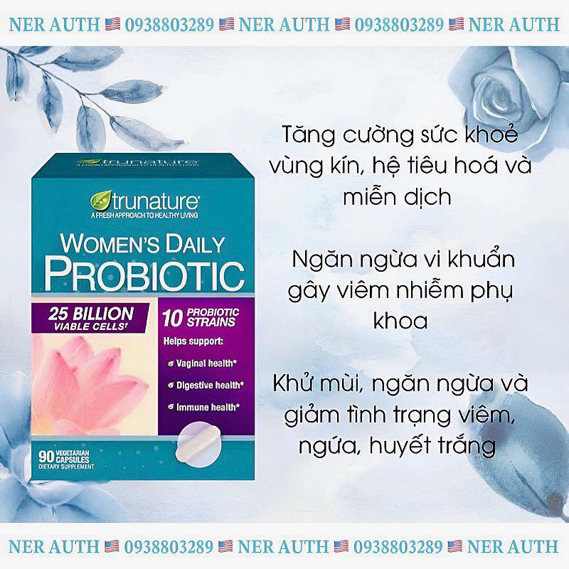 Viên uống men vi sinh cho phụ nữ Women's Daily Probiotic Trunature hộp