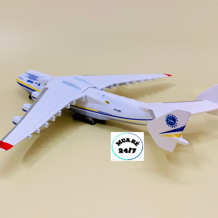 Mô hình máy bay vận tải Antonov Airlines AN225 cao cấp 20cm có bánh xe kèm chân đế