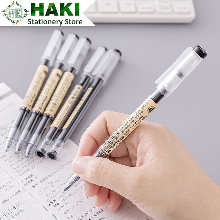 Bút mực gel Muji màu đen HAKI ngòi 0.5mm khô nhanh phù hợp cho học sinh B50