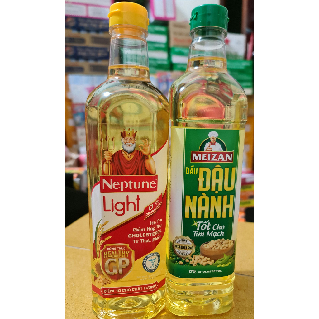 Dầu ăn Neptue light, Mezan Gold Chai 1L