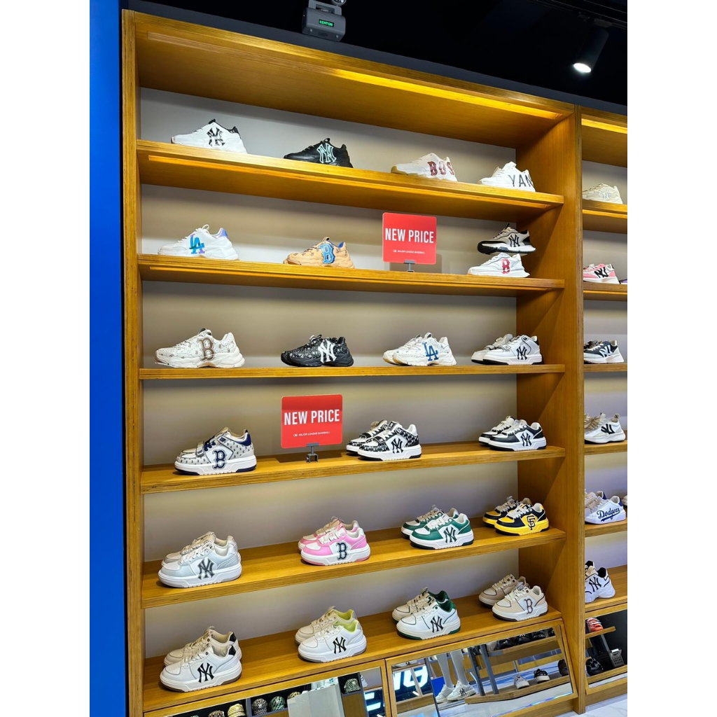 Giày Thể Thao MLB Chunky Liner New York Đen Trắng in chữ NY đen bản dán , giày LINER NY Đen trắng2023 SC