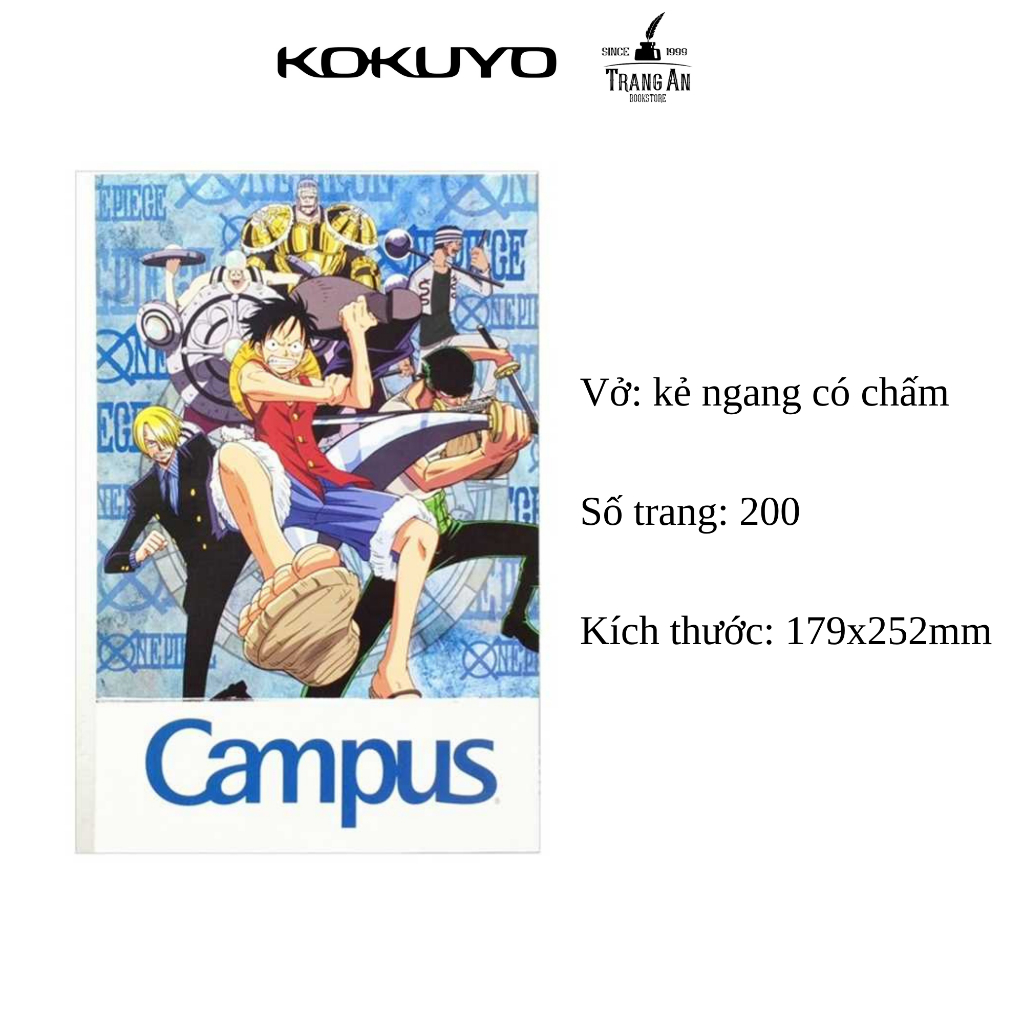 Vở Campus kẻ ngang có chấm One Piece 200 trang