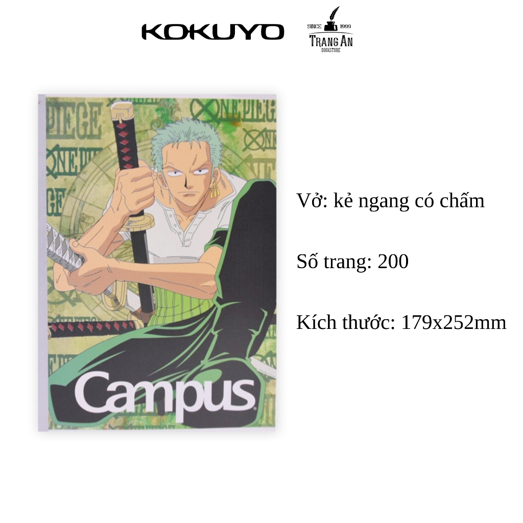 Vở Campus kẻ ngang có chấm One Piece Pirates 200 trang